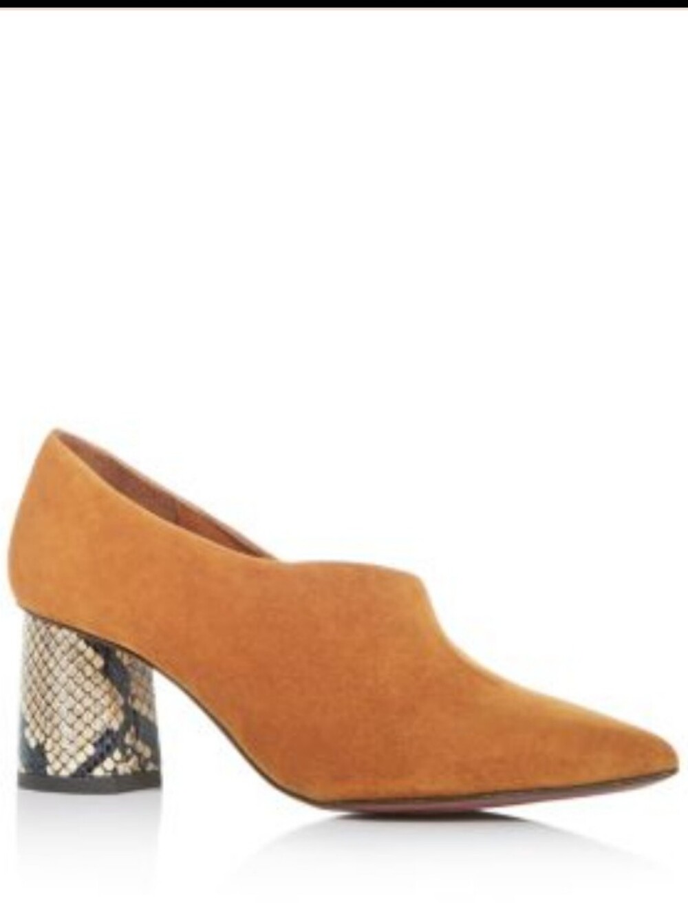 Chie Mihara Loa Suede Pointed Toe Pumps With Snake Block Heel Size 9